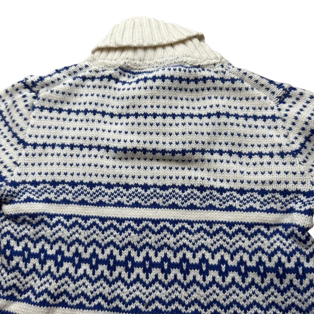 Janie and Jack Knit Shawl‎ Collar Fair Isle Grandpa Sweater Size 6-12 Months